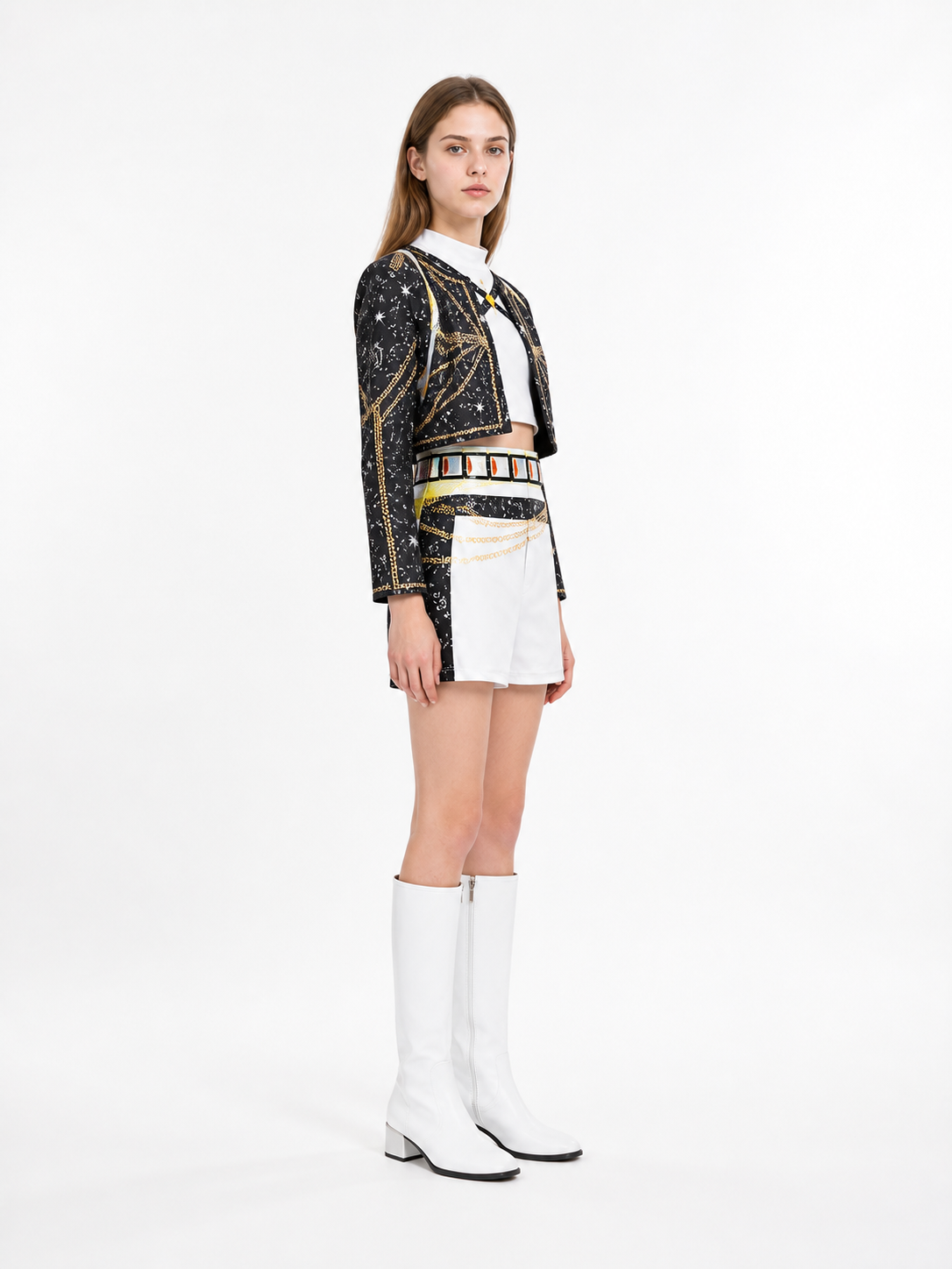 Cosplay Costume with Jacket, Vest, and Shorts side view
