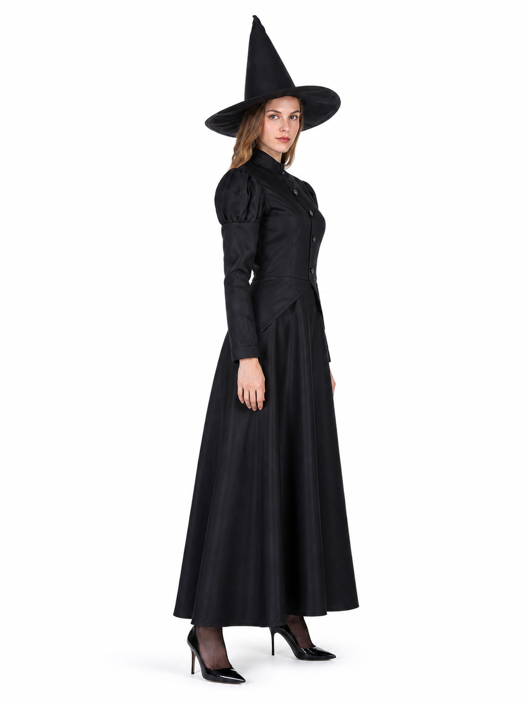Witch Costume: Dress and Pointed Hat side view