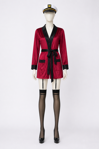 Sailor Costume with Open Front and Belt side view