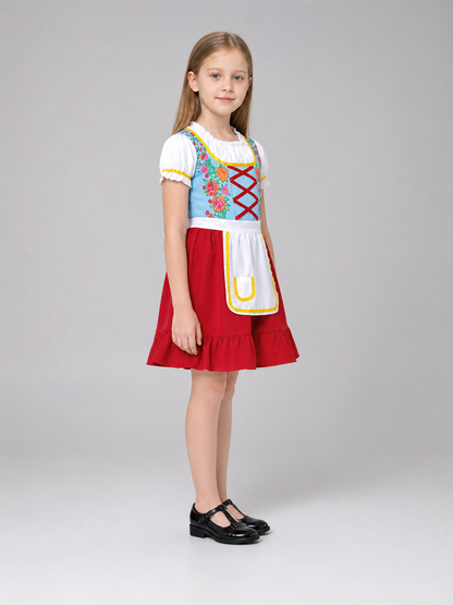 Folk-style costume dress with apron
