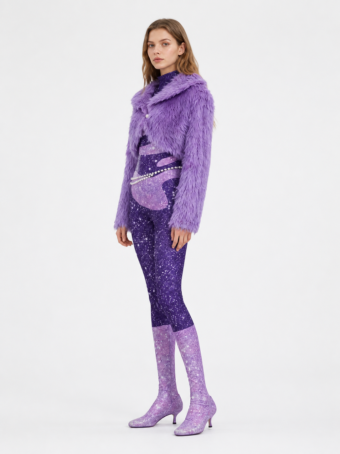 Cosplay Costume: Jumpsuit, Jacket, and Chain side view