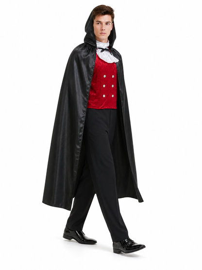 Black Hooded Carnival Cloak for Cosplay