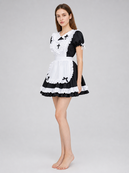 Black-and-White Gothic Lolita-Style Dress Costume