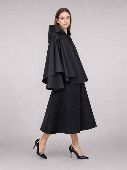 Black Hooded Costume Cloak for Cosplay