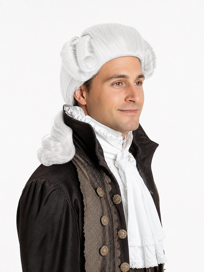 White Colonial-Style Costume Wig
