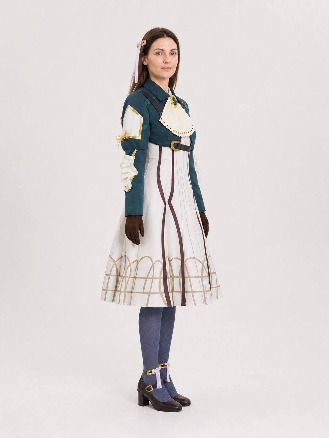 Violet Cosplay Costume Set with Skirt and Jacket side view