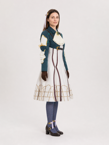 Violet Cosplay Costume Set with Skirt and Jacket side view