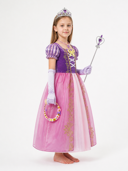 Princess Costume with Full Skirt and Crown side view