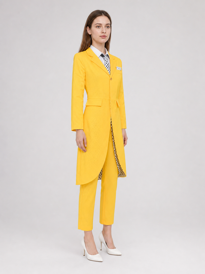 Costume with a Yellow Jacket and Hat