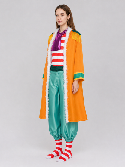 One Piece Buggy Cosplay Costume, 7 Pieces