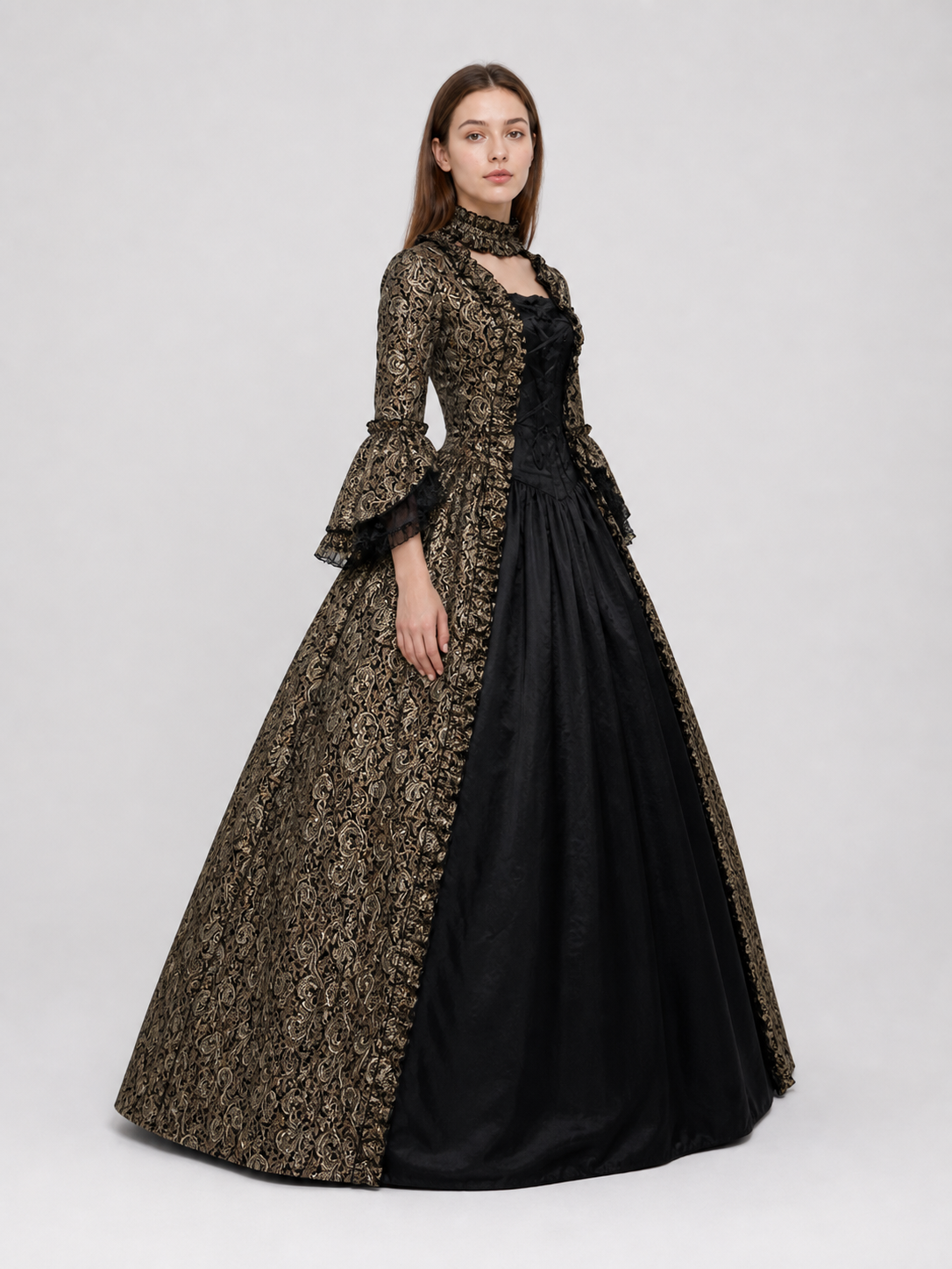 Long Victorian Gothic-Style Dress