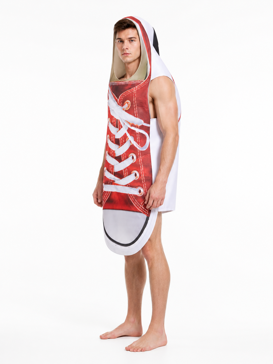 Sneaker-Shaped Costume with Hood side view