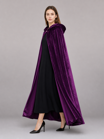 Purple Hooded Costume Cloak