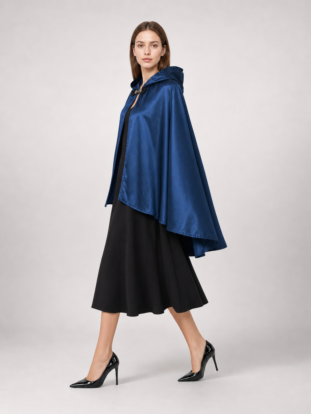 Blue Carnival Hooded Cape for Stage