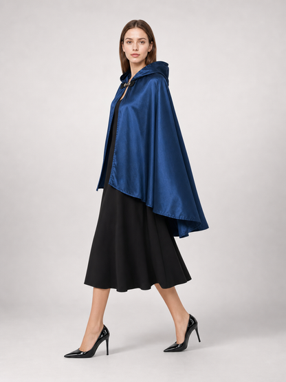 Blue Carnival Hooded Cape for Stage