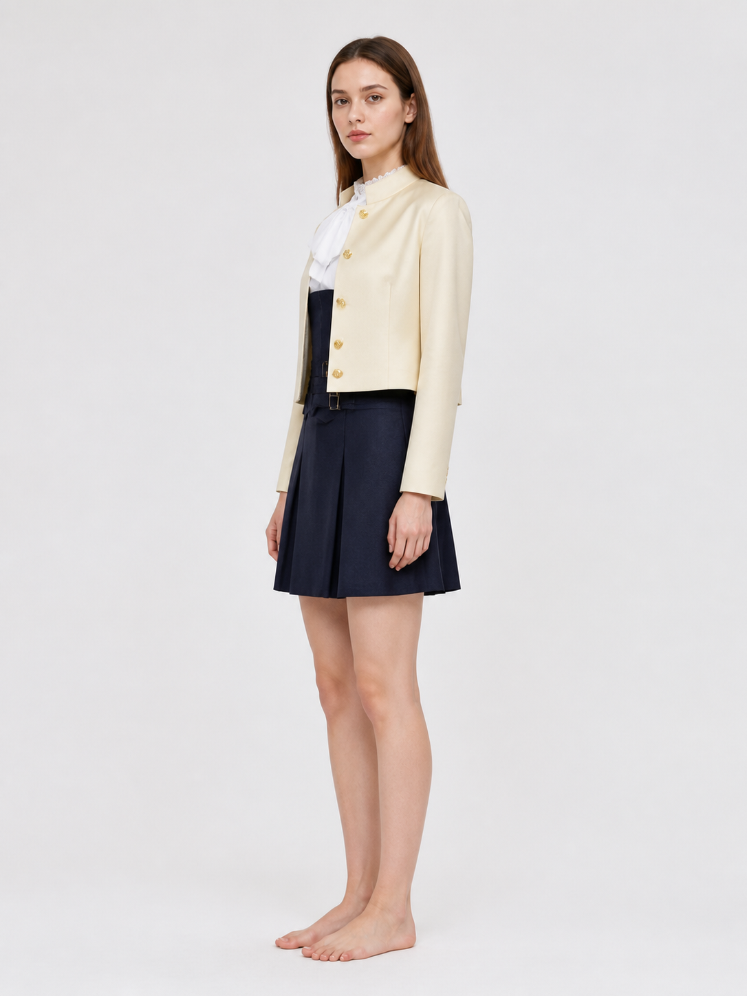 3-Piece Cosplay Costume with Collar and Bow side view