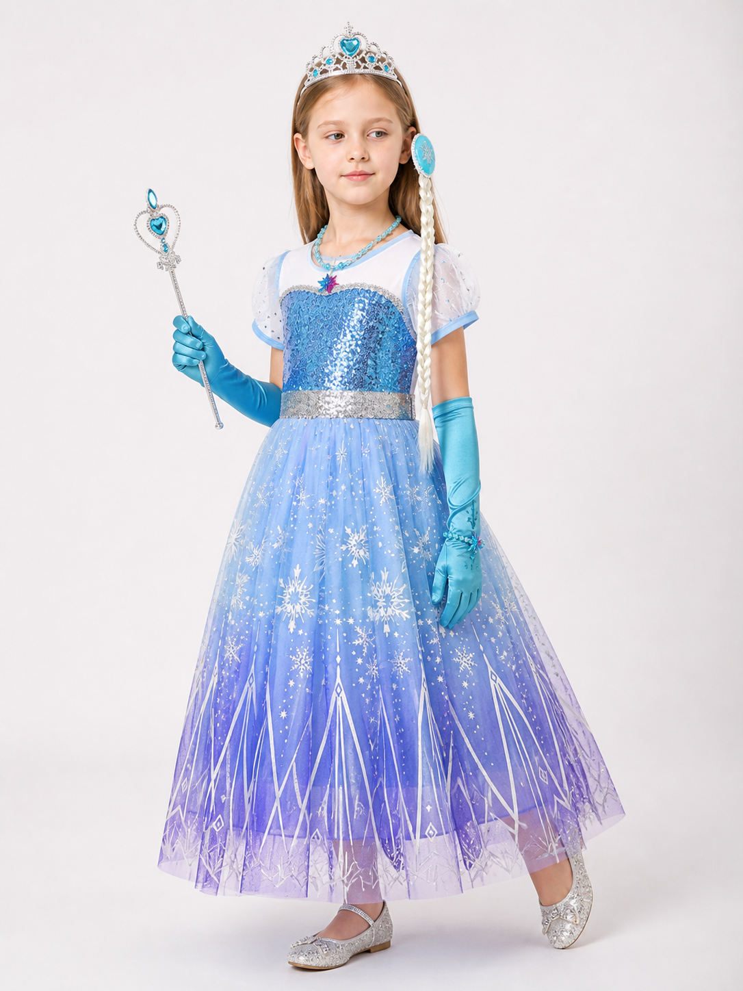 Snowflake Princess Costume for Halloween side view