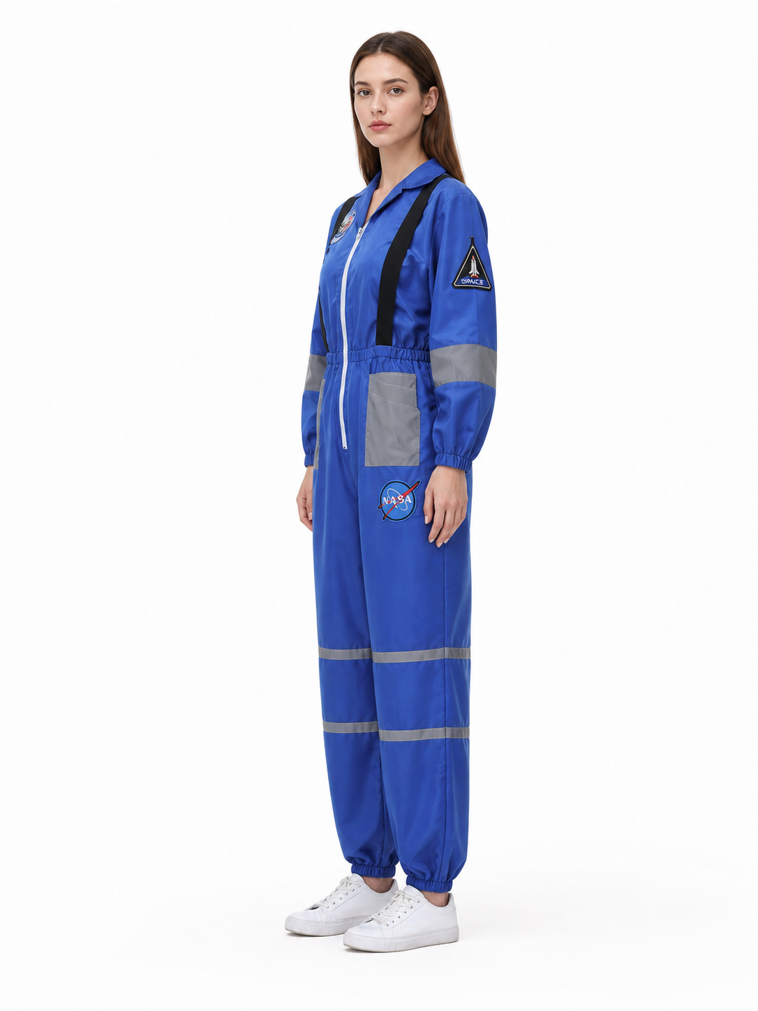 Astronaut Costume with Patches and Reflective Stripes