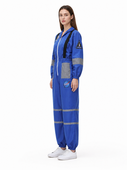 Astronaut Costume with Patches and Reflective Stripes