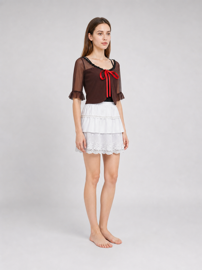 Tenku Mio Cosplay Costume: Top, Skirt, and Belt