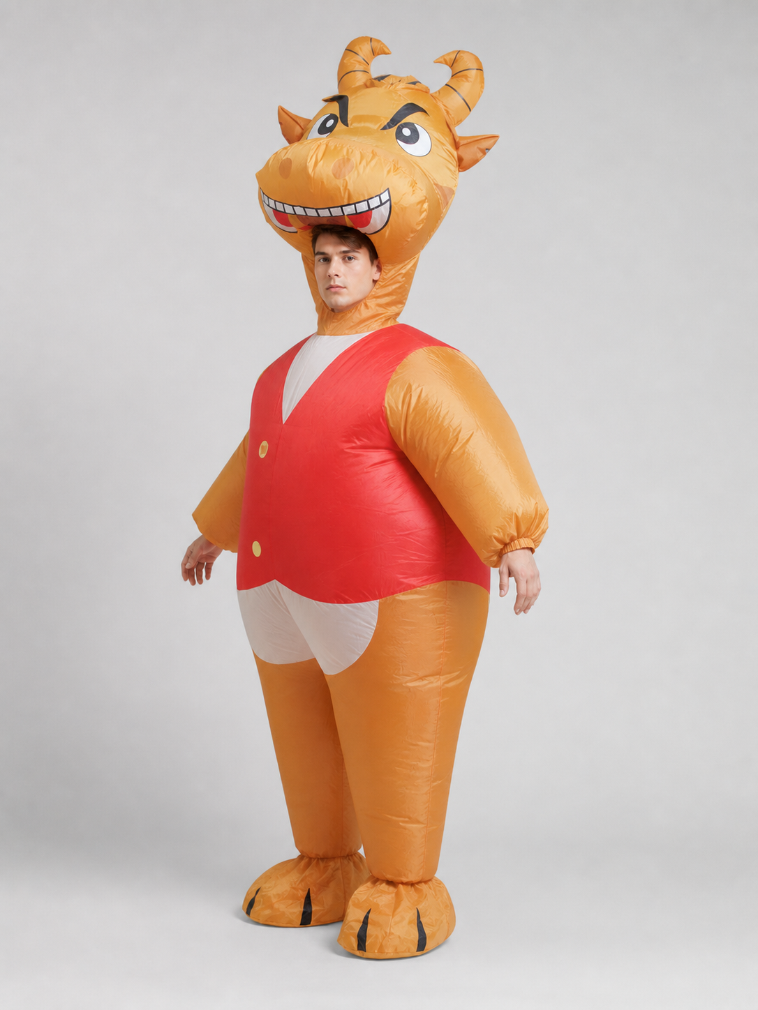 Inflatable Bull Costume with Red Vest