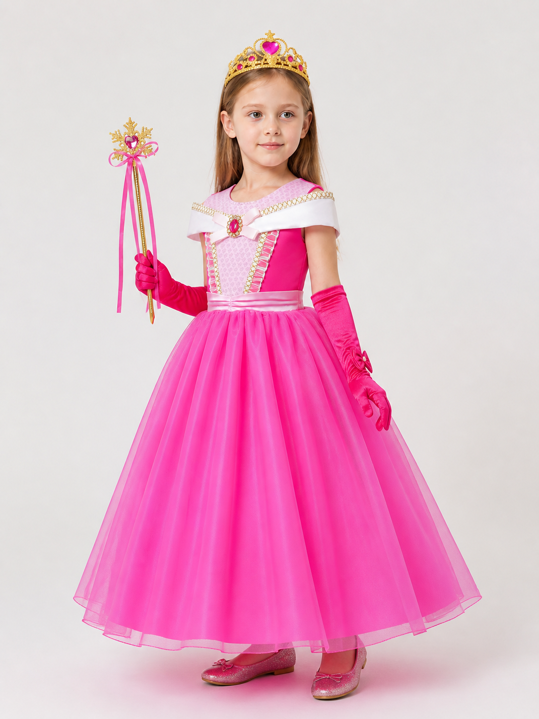 Pink Princess Costume for Halloween side view