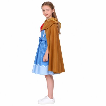 Children's Costume with Dress and Hooded Cape side view