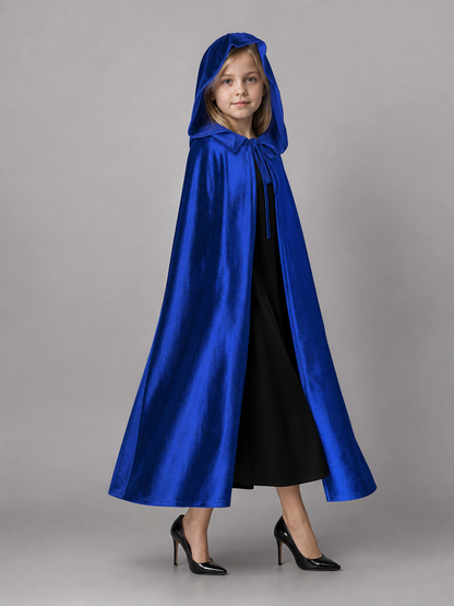 Dark Blue Hooded Costume Cape