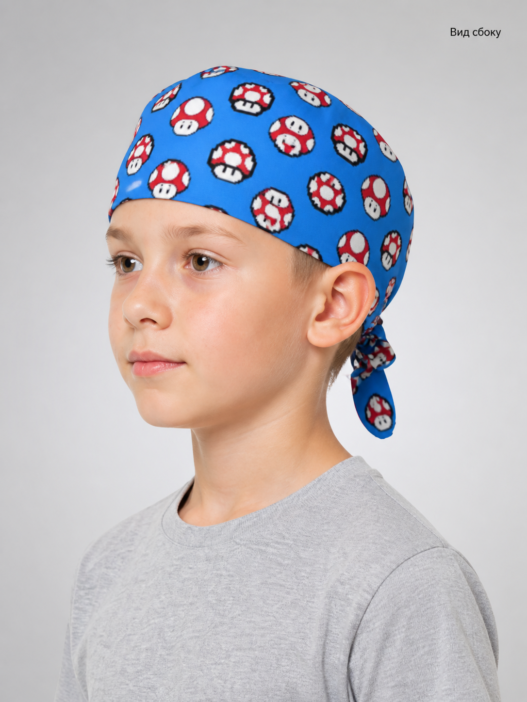 Halloween Carnival Head Covering with Mushroom Design side view