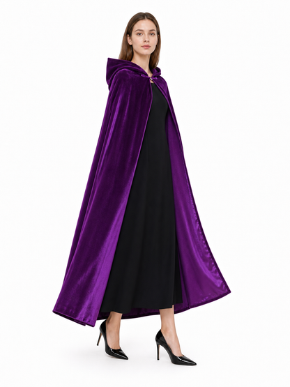 Purple Hooded Costume Cloak