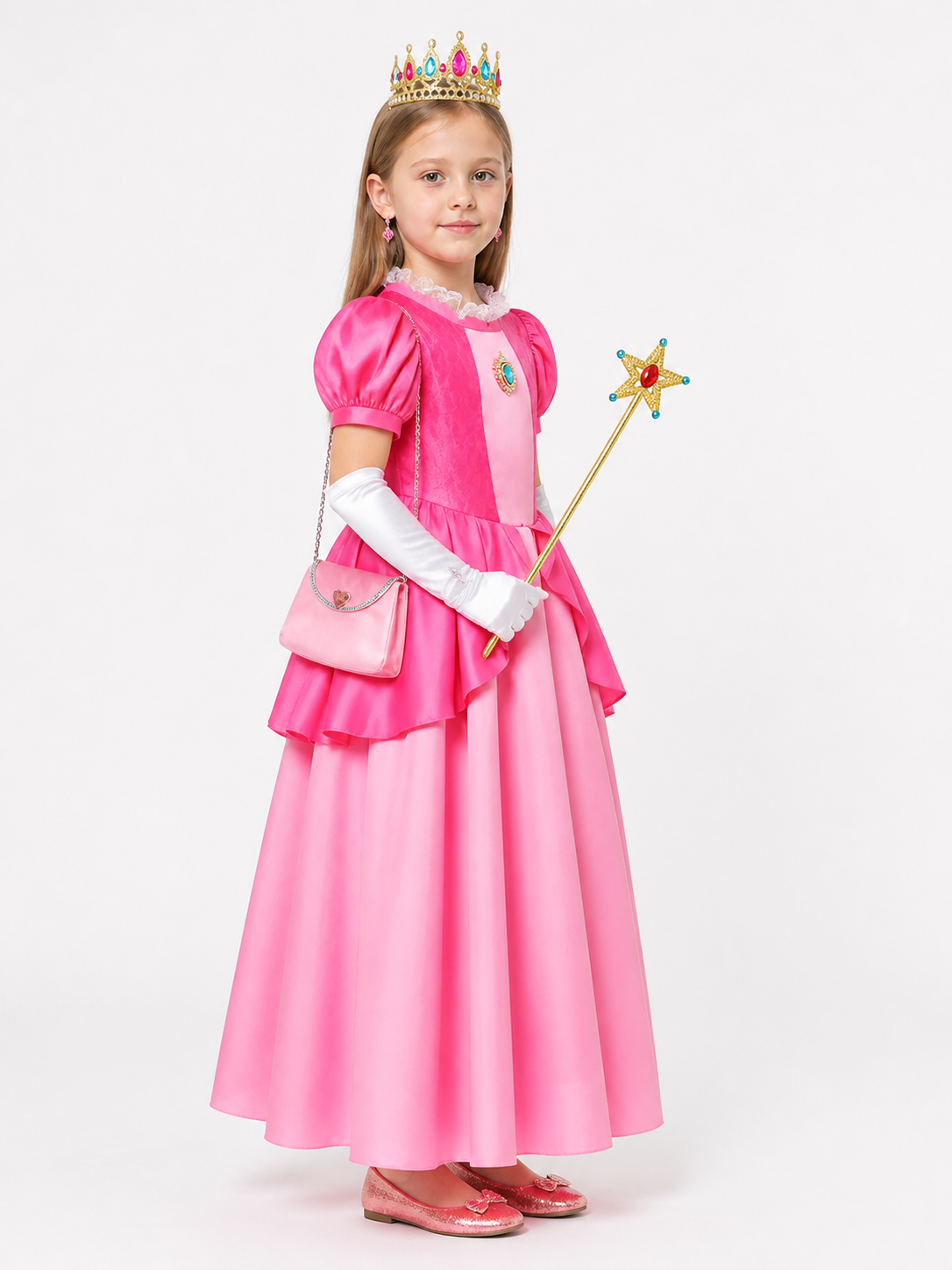 Princess Costume with Dress and Crown side view