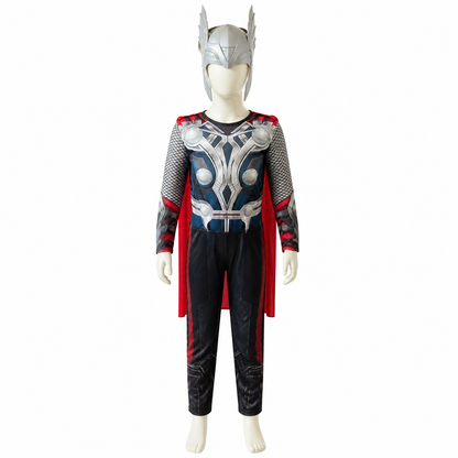 Children's Thor Costume with Mask and Cape for Halloween side view