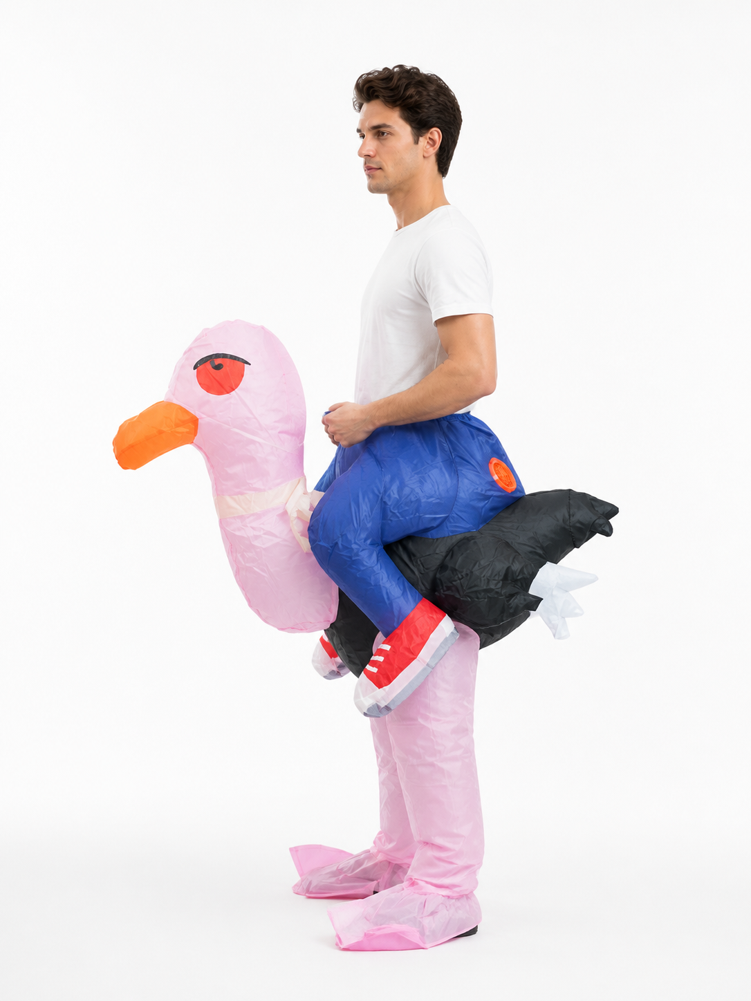 Inflatable Flamingo Costume with Long Legs side view