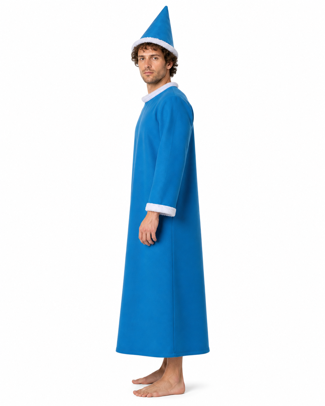 Cosplay Costume: Blue Robe and Pointed Hat side view