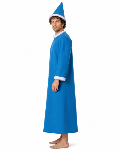 Cosplay Costume: Blue Robe and Pointed Hat side view