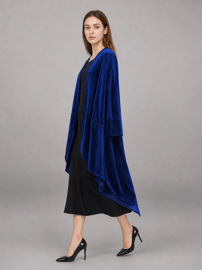 Long dark navy stage cloak