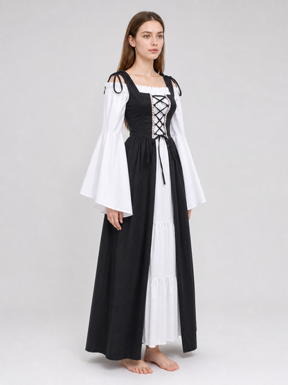 Gothic Medieval Dress with Corset Bodice