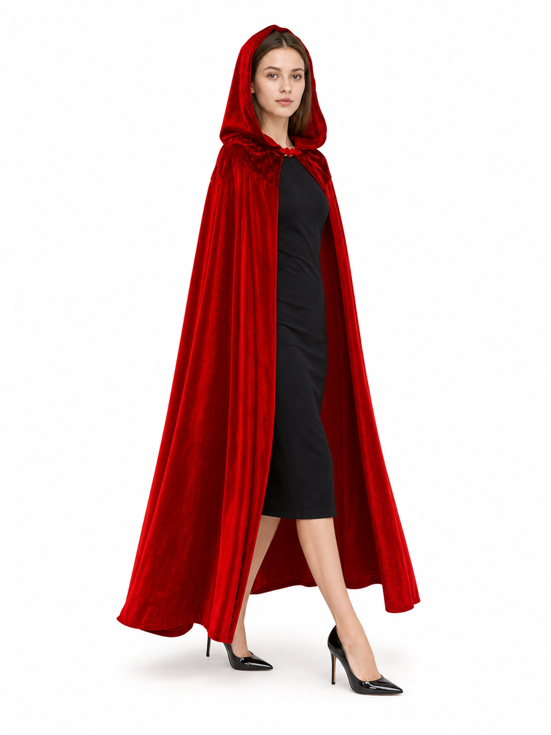 Red Hooded Carnival Cloak for Cosplay