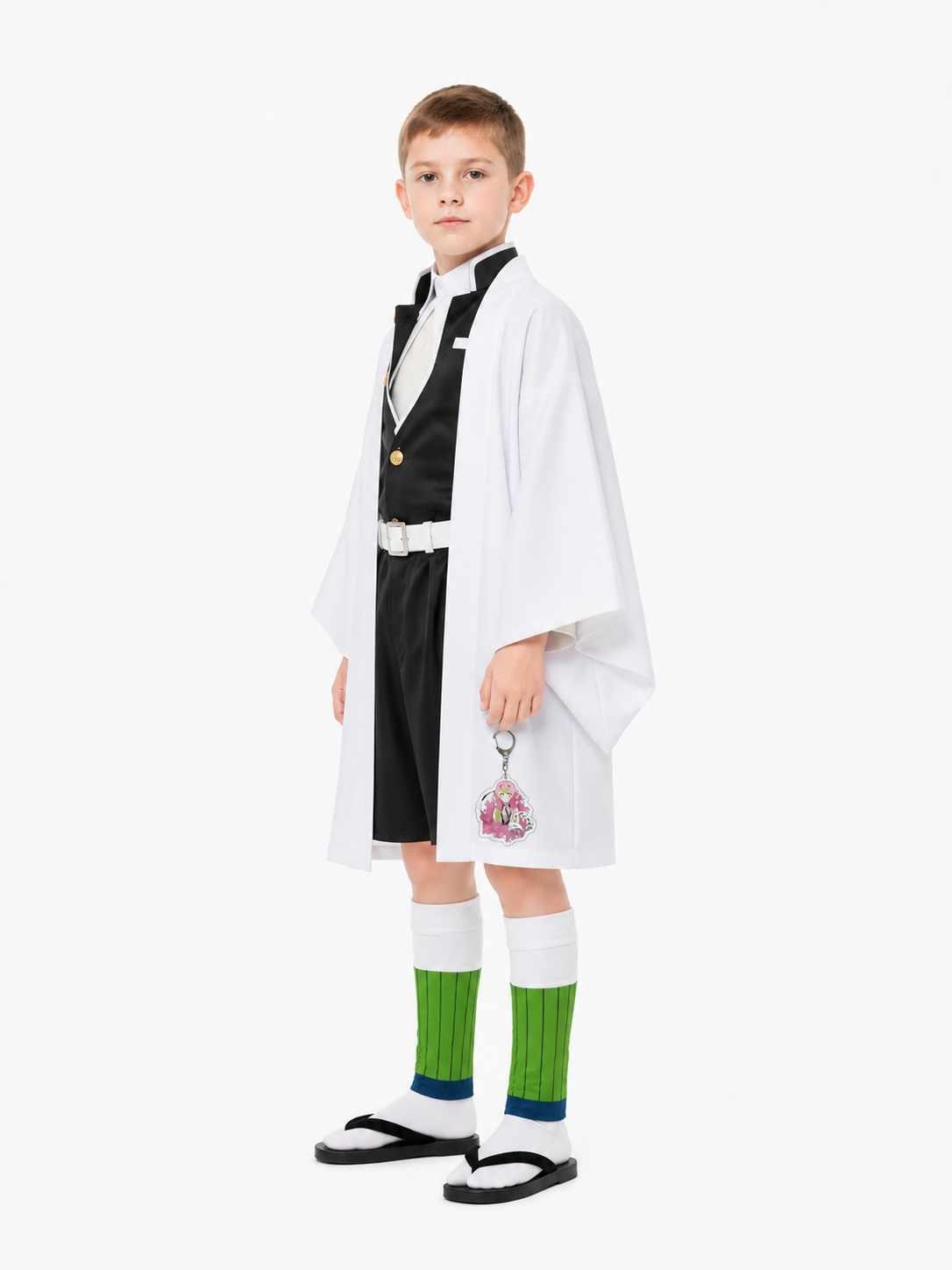 Mitsuri Kanroji Cosplay Costume, White Halloween Coat side view