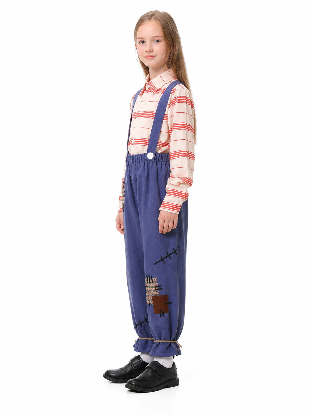 Pumpkin Stage Costume: Shirt and Overalls side view