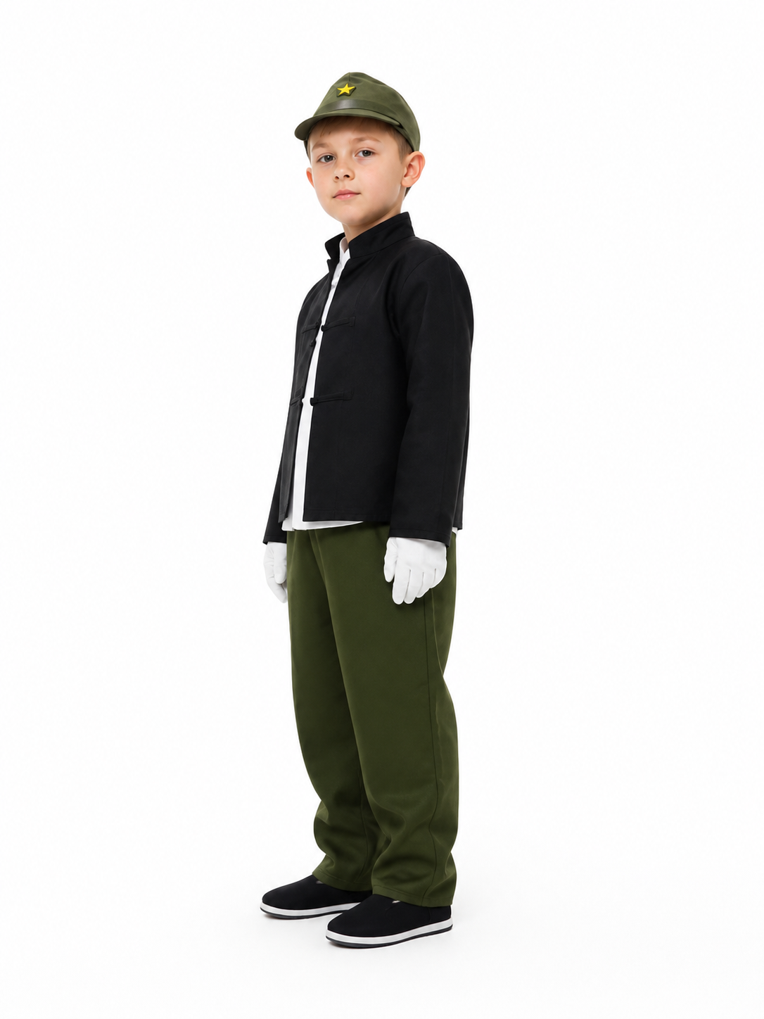 Japanese Soldier Costume with Hat for Stage side view