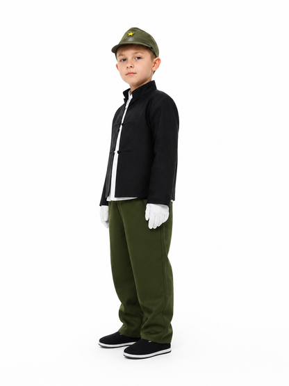 Japanese Soldier Costume with Hat for Stage side view