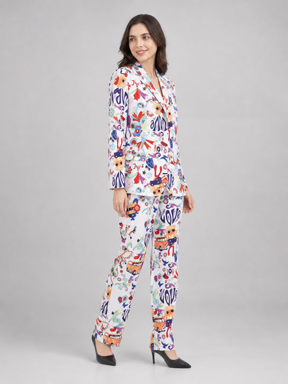 Costume with LOVE print — jacket and pants