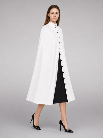 White Hooded Carnival Cloak for a Costume Look