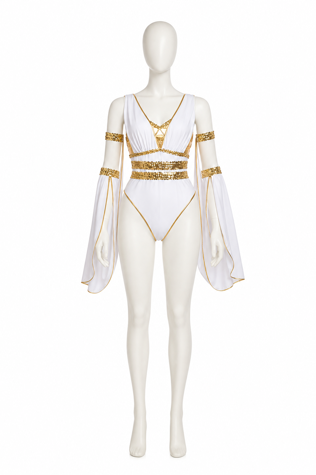 Halloween Sequin Jumpsuit with Capelet side view
