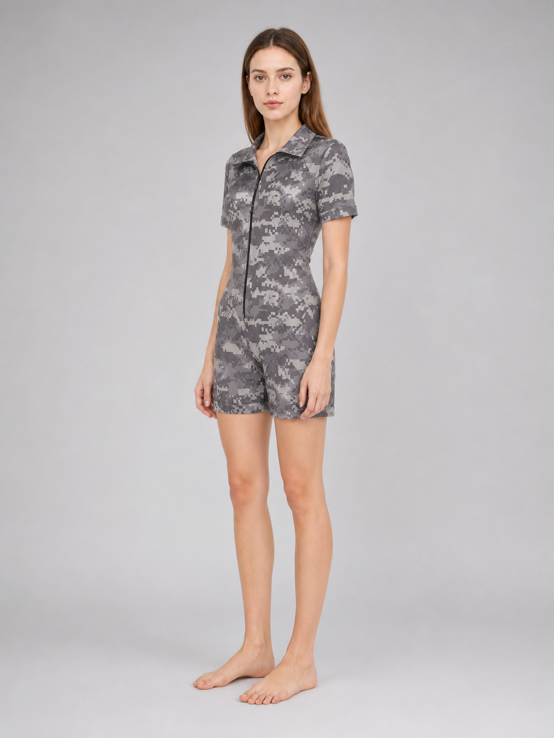 Camouflage jumpsuit costume with cap for parties