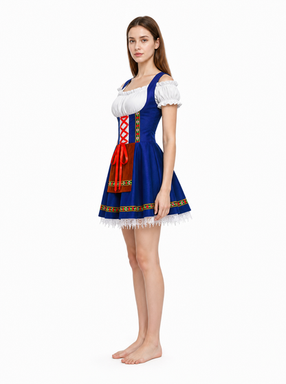 Traditional Costume with Apron and Full Skirt side view