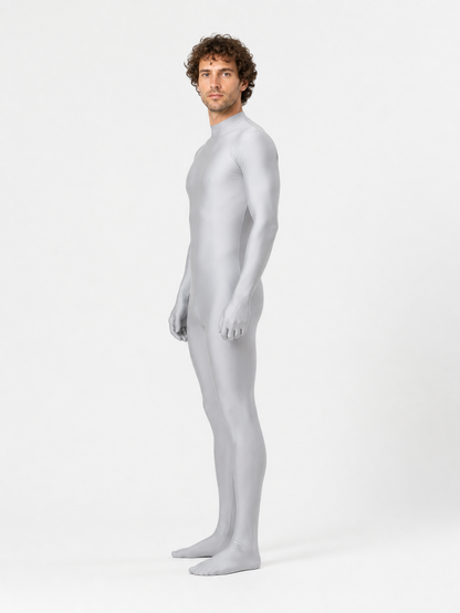 Light Gray High-Neck Dance Jumpsuit side view
