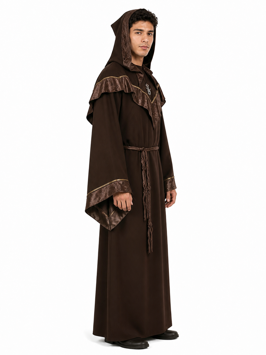 Hooded Robe with Wide Sleeves for Cosplay side view