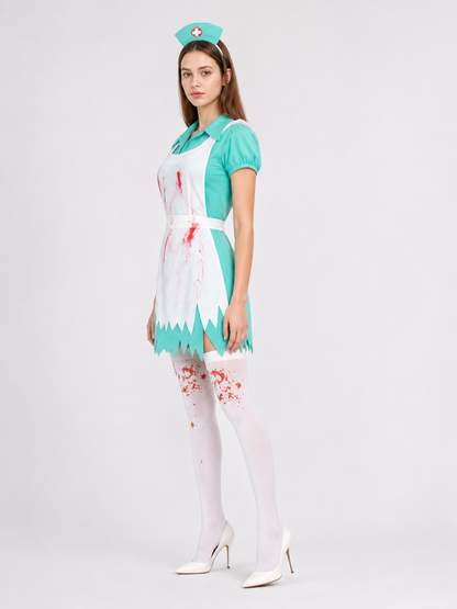Medical Costume with Blood and Cross for Halloween side view